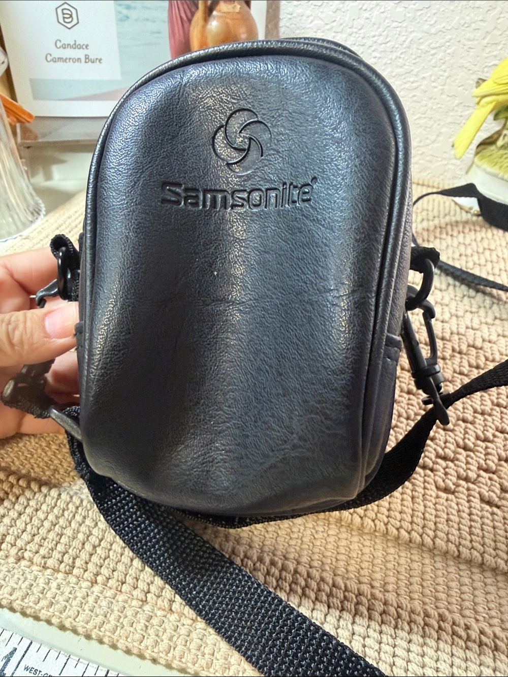 Samsonite Black Leather Crossbody Bag